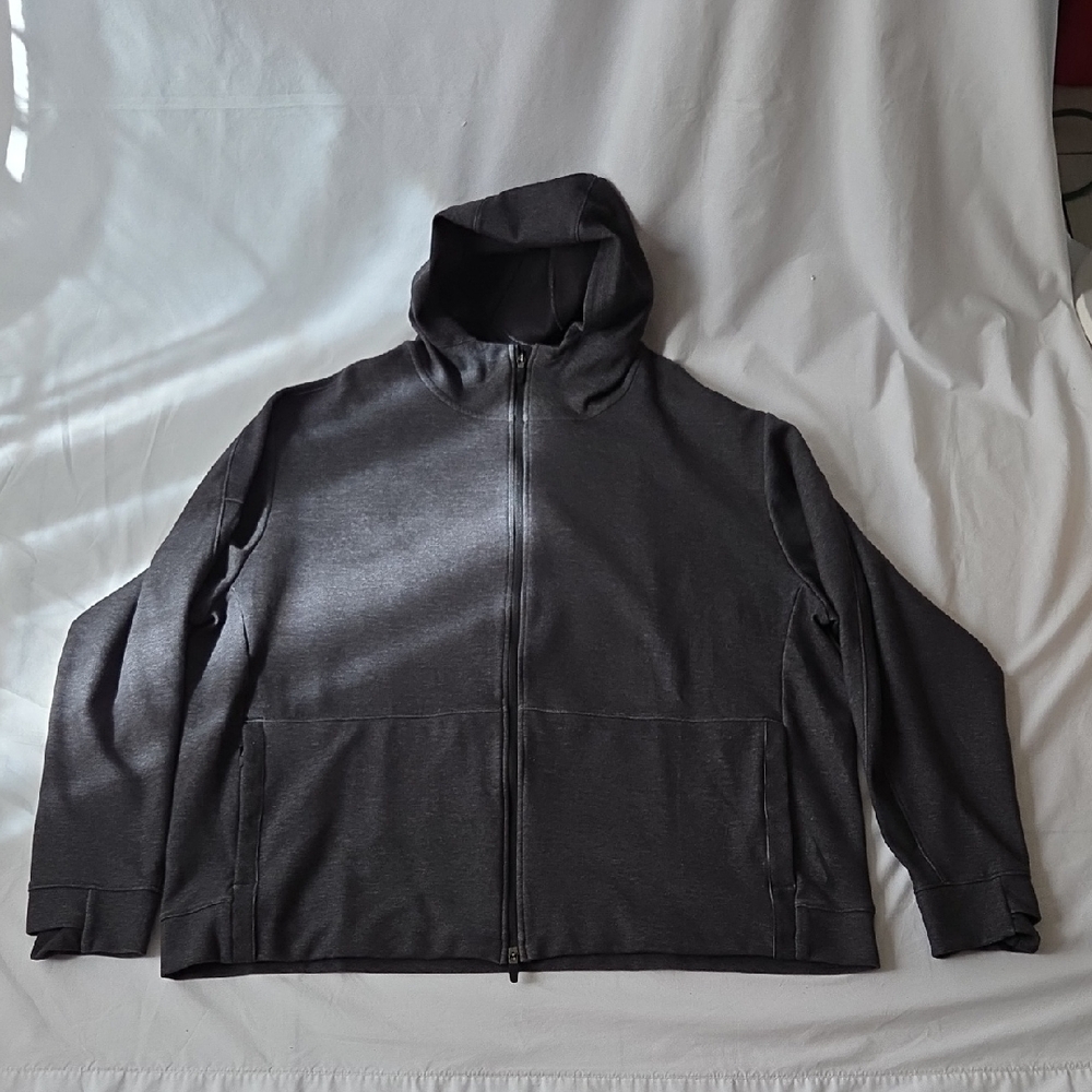 Nike Yoga Dri-Fit Dark Grey Lightweight Full-Zip Hooded Jacket XXL